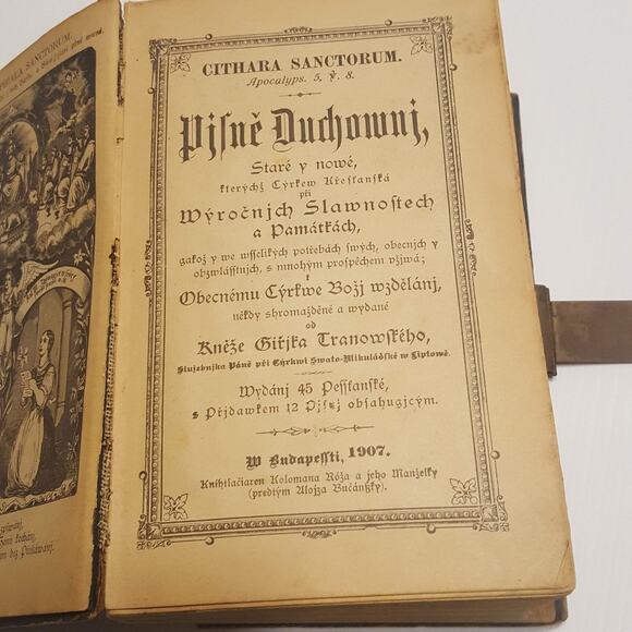 Jiri Tranovsky CZECH Hymnal Lutheran Slovak Holy Harp Cithara Sanctorum @1907 - Picture 6 of 8